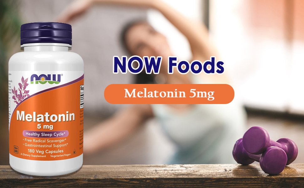 NOW Foods Melatonin 5mg Vcaps, 180 Capsules