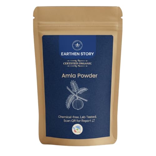 Earthen Story Certified Organic Amla Powder (200g) | Lab Tested for 270+ Pesticides | Indian Gooseberry (Nellikkai) Whole Fruit Powder for Immunity, Hair & Skin | Vitamin C Superfood