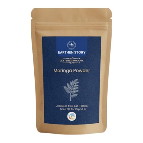 Earthen Story Certified Organic Moringa Powder (200g) | Lab Tested for 270+ Pesticides | Natural Drumstick Leaf Multivitamin for Immunity & Energy | Vegan, Non-GMO Superfood
