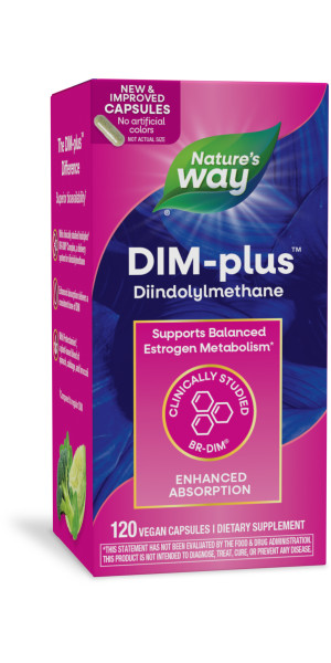 Nature's Way DIM-Plus DIM Supplement, BR-Diindolylmethane 100 mg, 120 ct