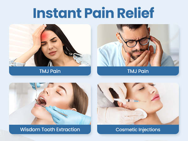 LotFancy Face Ice Pack Wrap for TMJ, Wisdom Teeth, with 4 Reusable Hot Cold Therapy Gel Packs, Pain Relief for Head, Oral and Facial Surgery, Dental Implants, Blue