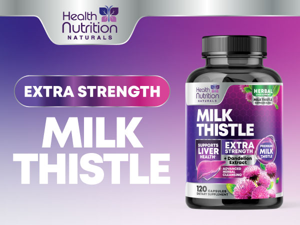 Milk Thistle Liver Support - Advanced Liver Cleanse Detox & Repair with Dandelion Root Extract - Natural Milk Thistle Silymarin Marianum Liver Health Support Supplement, Bottled USA - 120 Capsules