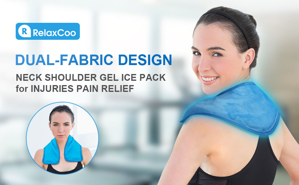 RelaxCoo Neck Ice Pack Wrap, Reusable Gel Ice Pack for Neck Shoulders, Cold Compress Therapy for Pain Relief, Injuries, Swelling, Bruises, Sprains, Inflammation and Cervical Surgery Recovery