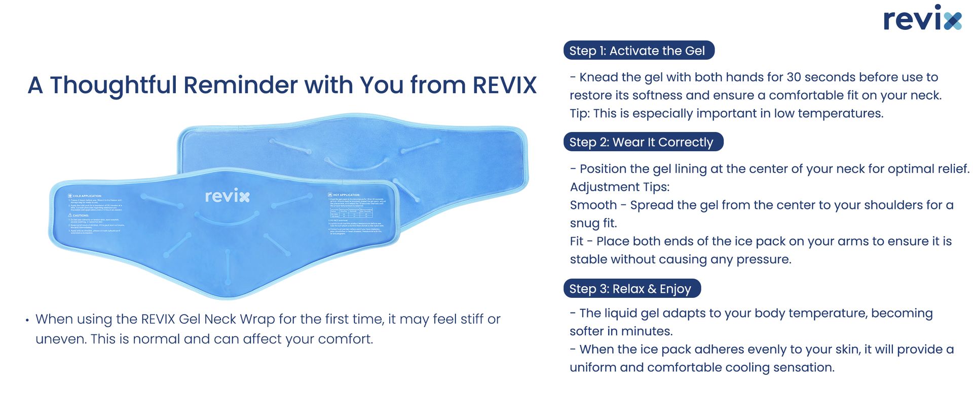 REVIX Neck Ice Pack Wrap – Reusable Hot Cold Gel Pack for Neck and Shoulder