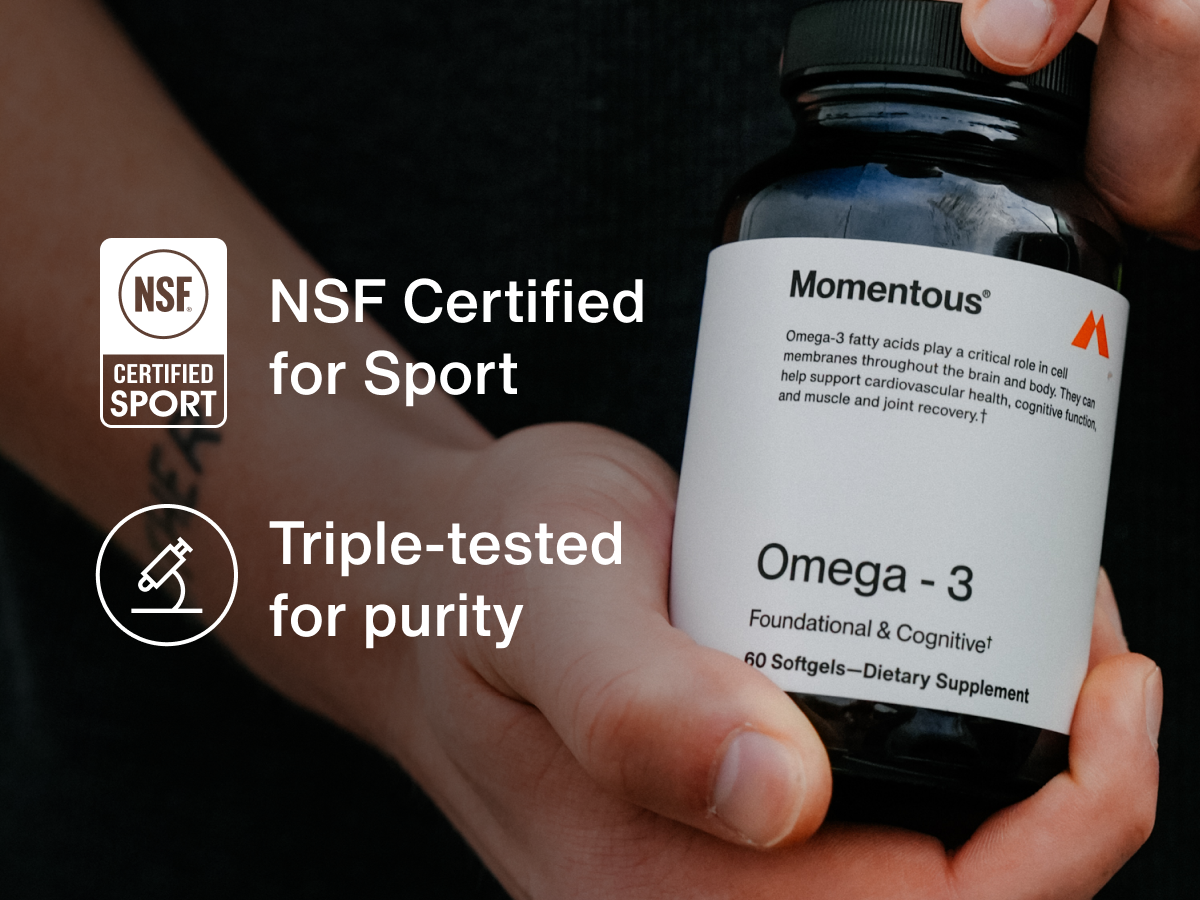 Momentous Omega-3 Fish Oil, EPA & DHA Supplement, No Aftertaste, 1,600mg