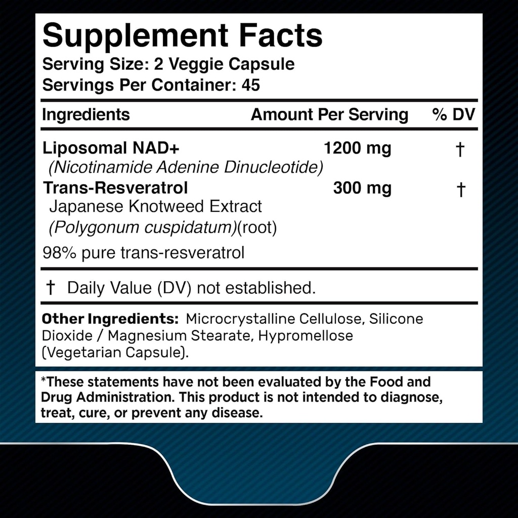 WELLNESS LABSRX NAD Supplement, 1500mg - Liposomal NAD+ Supplement with Resveratrol, NAD Plus Boosting - Support Cellular Health & Healthy Aging - Ultra Strength Capsules, USA Made - 3 Pack 6