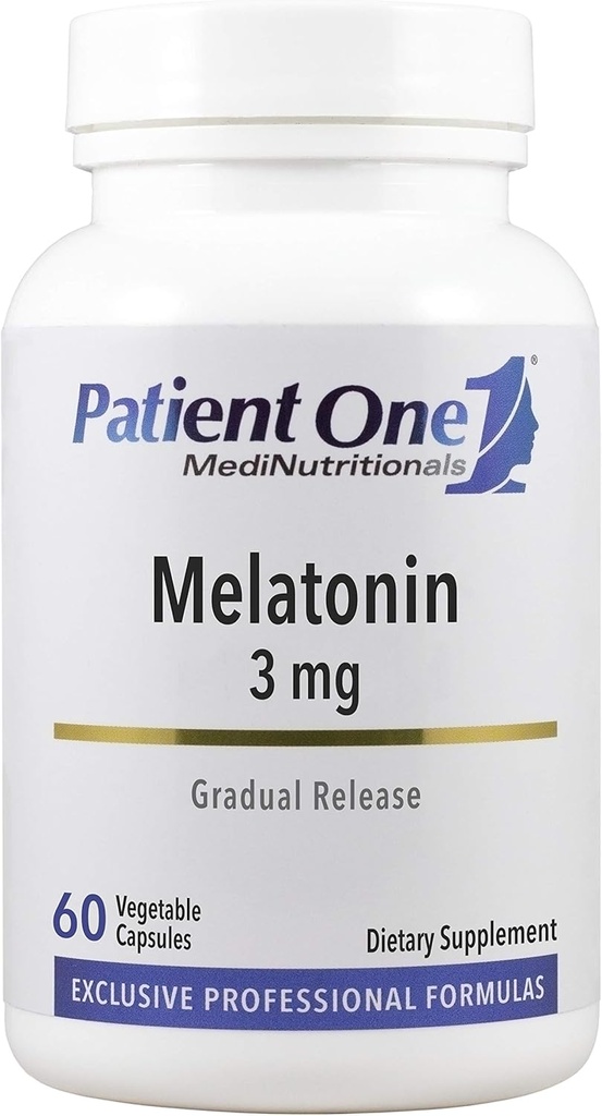 Pasienten én melatonin 3 mg utvidet frigivelse | Supplement for å støtte hvilelig søvn og avslapning * | naturlig søvnhjelp | 60 kapsler