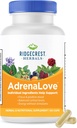 Ridgecrest Herbals AdrenaLove, Stress and Energy Support Supplement med Ashwagandha, L-Theanine, Ginseng, Schisandra, Taurin, Holy Basil, Adaptogens, B Vitaminer (60 Vegan Caps, 30 Serv)