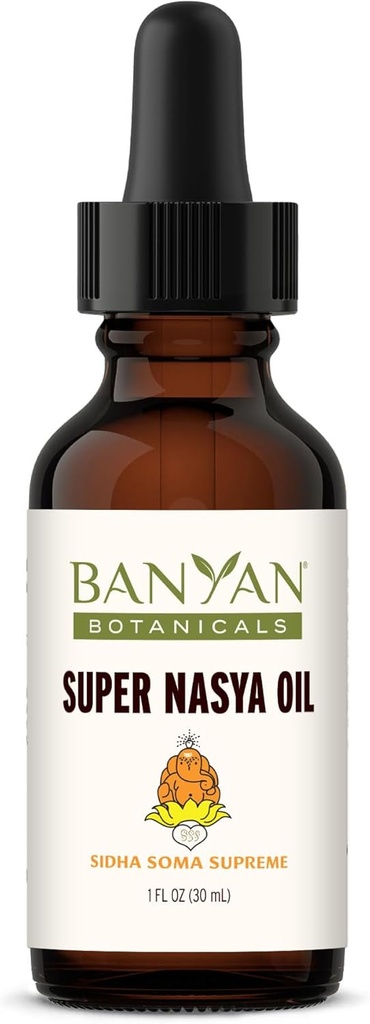 Banyan Botanicals Super Nasya olje – Herbal Nasal olje dropper med Rose & Sandalwood – Soothes Nasal Passages & Supports Sunn Respiration * – 1 oz – Ikke-GMO, Kjemisk gratis, Cruelty Free