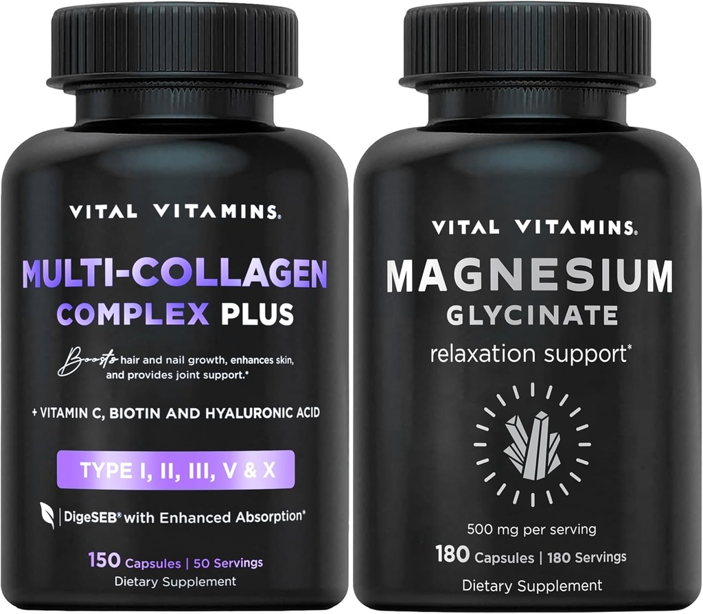 Vitale vitaminer Multi Collagen Plus Kapsler + Magnesium Glycinate Kapsler