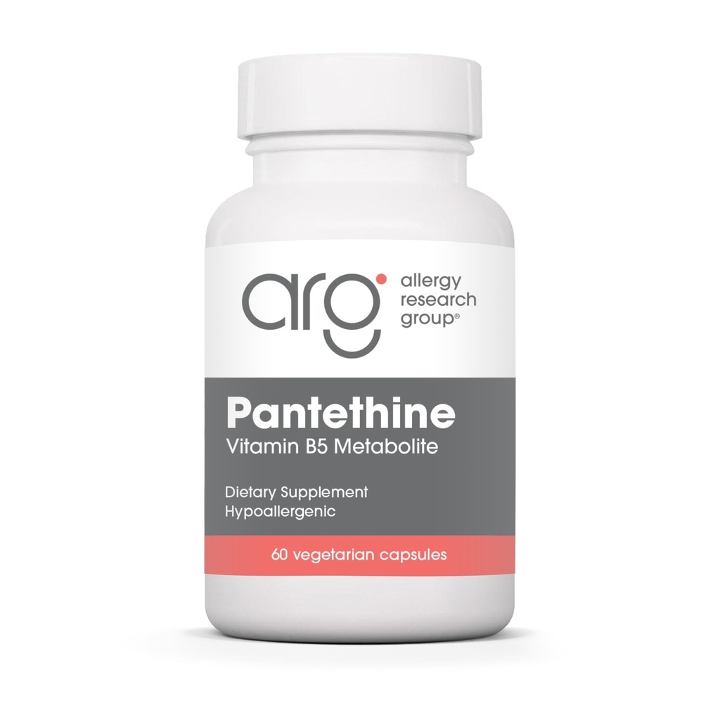 Allergi Forskningsgruppe Pantethine Supplement - Vitamin B5, Pantothenic Acid, Metabolisme Støtte, Liver Support, Cardiovaskulære Supplement, Coenzym A, 660mg Vegetariske kapsler - 60 Count