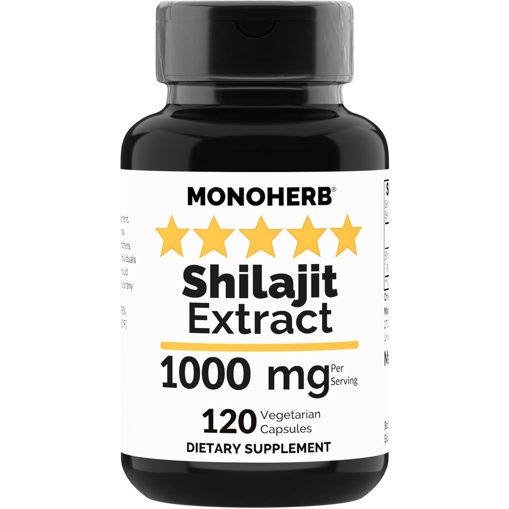 MONOHERB Shilajit ekstrakt 1000 mg - 120 vegetariske kapsler