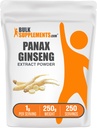 BulkSupplements.com Ginseng Root Extract Powder - Panax Ginseng Supplement, Herbal Supplement - Vegansk & Glutenfri, 1g per servering, 250g (8,8 oz) (Pack of 1)