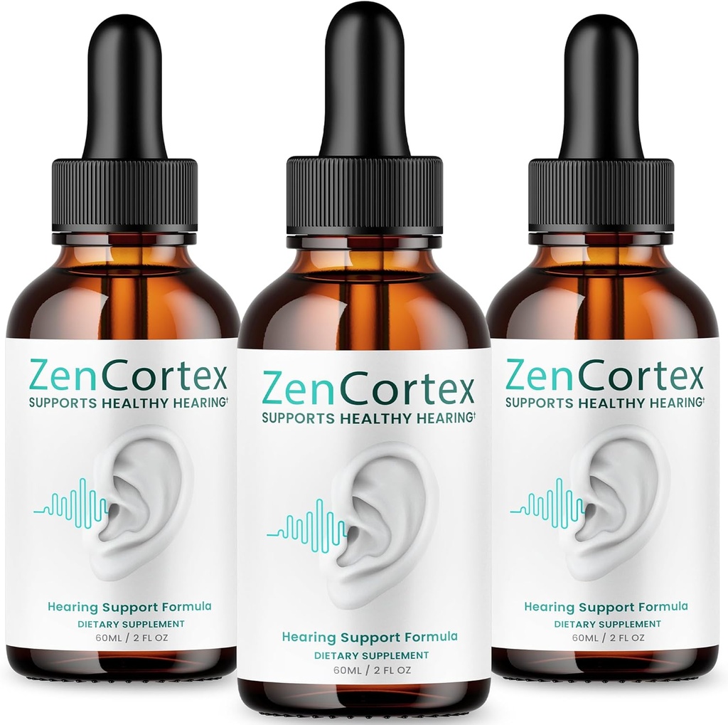 (3 Pack) Zencortex For Tinnitus Relief - Offisiell Formel - Zencortex Drops for øredobber, Zen Cortex 24 Tinnitus Drops Flytende Supplement Anmeldelser, Zen Cortex Hearing Support Formula, Zencortex Oral (4oz)