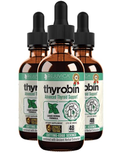 Thyrobin - Avansert Thyroid Support Supplement - flytende levering for bedre absorpsjon - Iodine, Sting Nettle, Kelp, Astragalus, Ashwagandha og mer!