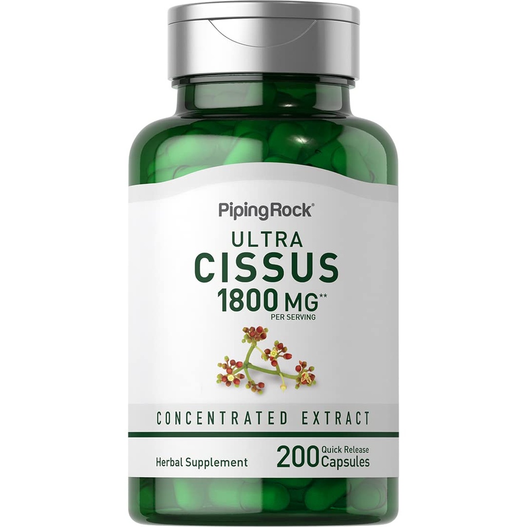 Piping Rock Cissus Quadrangularis Supplement 1800 mg | 200 kapsler | Ultra konsentrert Herbal Extract | Ikke-GMO, Glutenfri
