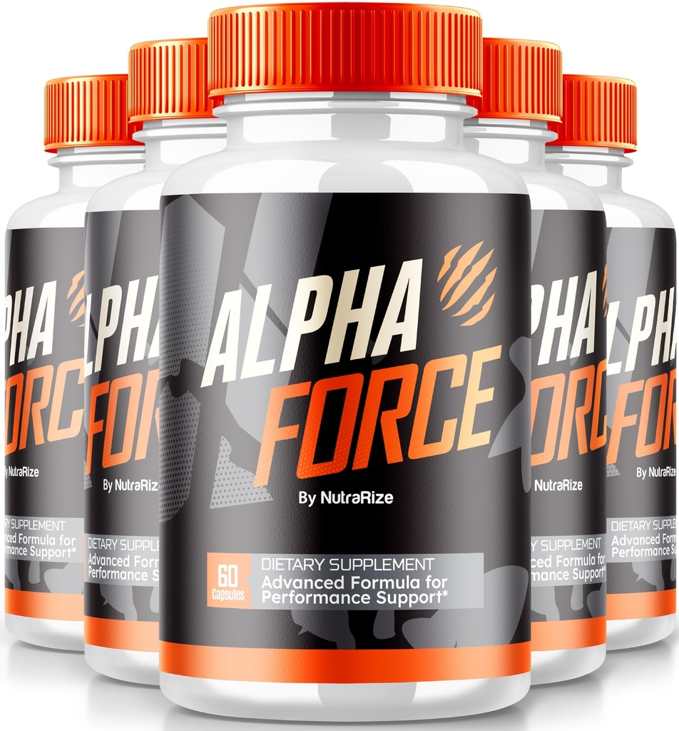 NutraRize (pakke med 5 Alpha Force Capsules, alle naturlige piller for å støtte energi og ytelse, ernæringsformel for generell helse, offisiell AlphaForce-oversikt (300 kapsler)