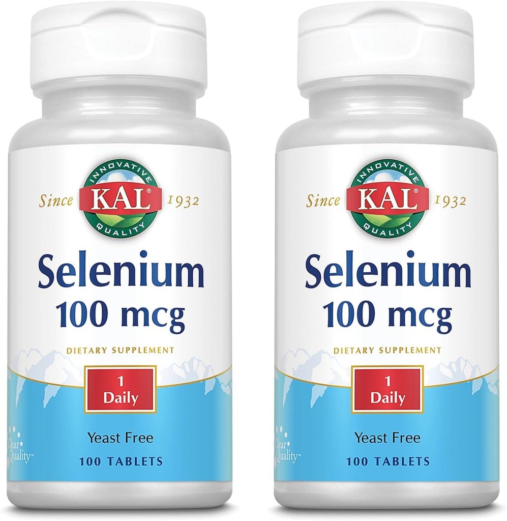 KAL 100 Mcg Selenium yeast gratis tabletter, 100 greve | Pakke med 2