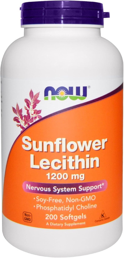 Nå Mat Solflower Lecithin 1200mg, 200 Softgels, pakke 2