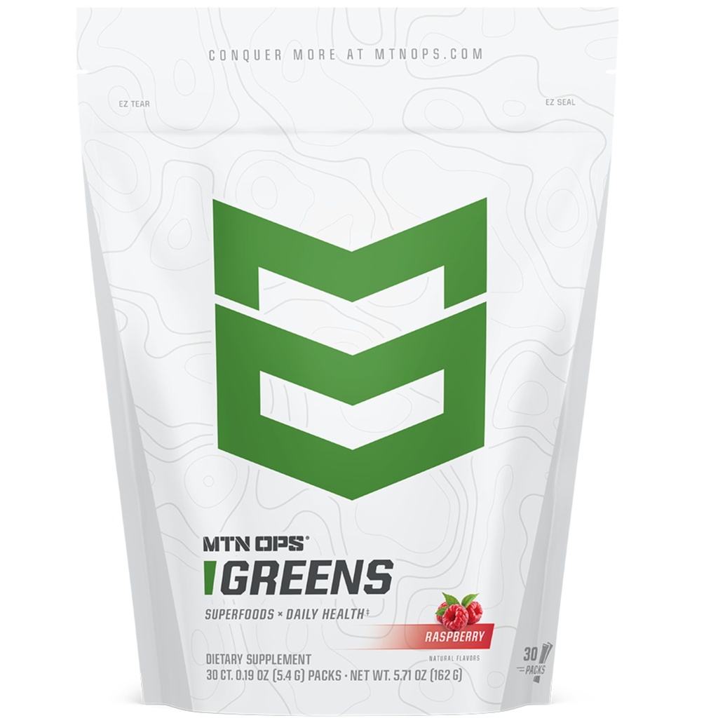 MTN OPS Super Greens Daglige Immune Helse og Energi Drikke pulver – Digestiv Helse Støtte Blender Boosted med klorofyll-Rich Greens | 30 On-The Go Packs | Bare tilsett vann