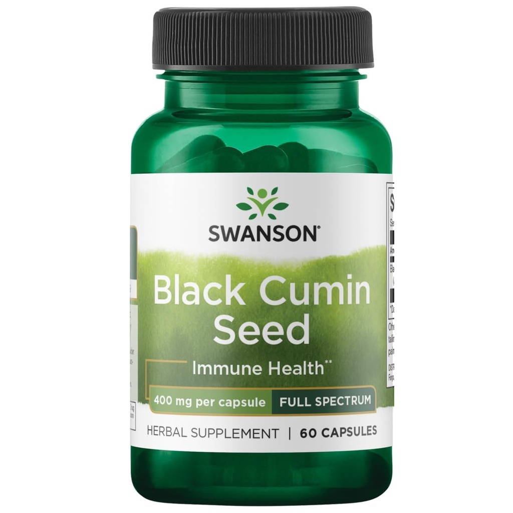 Swanson Full Spectrum Svart Cumin Seed 400 Milligrams 60 Kapsler