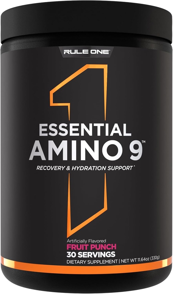 Regel 1 Essential Amino 9 - Recovery & Hydration Support med 7,5 g essensielle aminosyrer + elektrolytter (30 serveringer, fruktpunch)