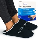 Gel Ice Pack Slipers - gir varm og kald terapi for fotsmerter, nevropathy smertelindring for føtter, Gout Relief, Swollen Feet, Plantar Fascrittis og Heel Spurs- En størrelse passer mest (svart)