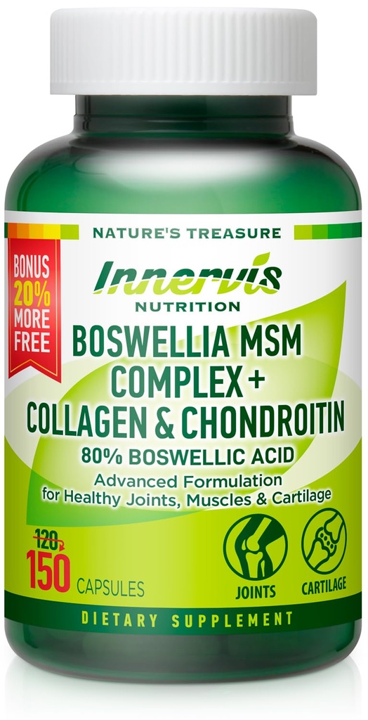Boswellia MSM Complex 150 Caps – Støtter felles helse, Chondroitin, Turmeric
