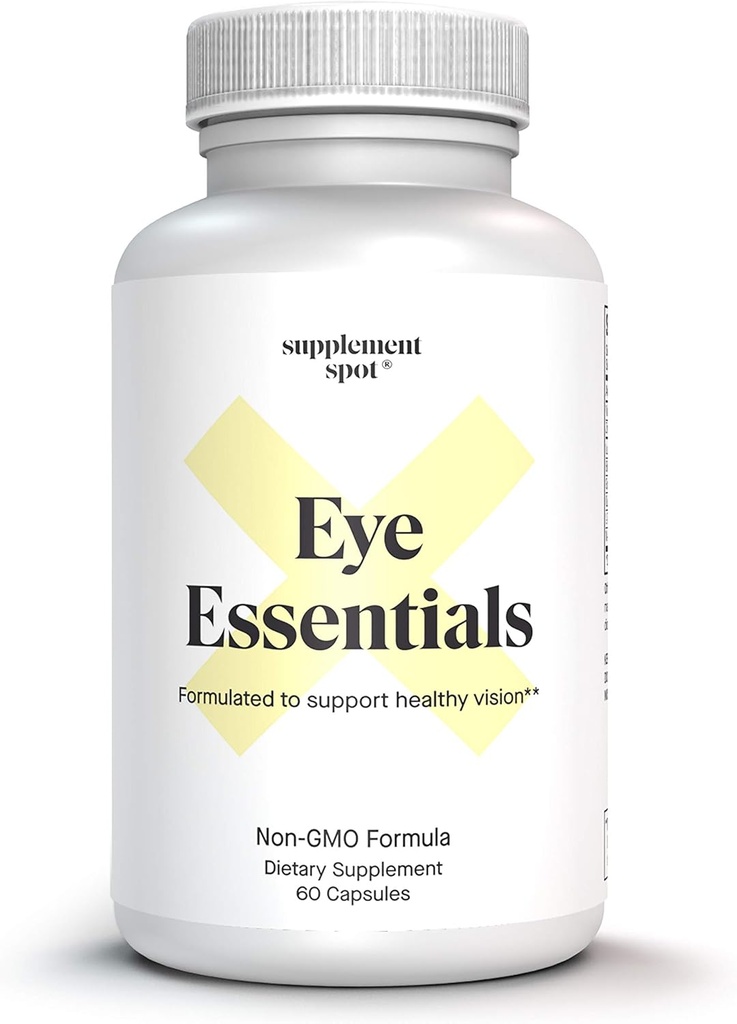 Eye Essentials for voksne - Vitaminer og multi Minerals Supplement w/vitamin A, Bilbær ekstrakt, sink og antioksidanter for øye helse (60 Caps.)