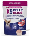 K9 Belly Bliss, All-Natural Gut Health for Hunde, Vet godkjent prebiotika for hunder for daglig digestiv støtte og hunde dialyse lindring, lett å bruke topper for tørr og våt mat, 30 Scoops.