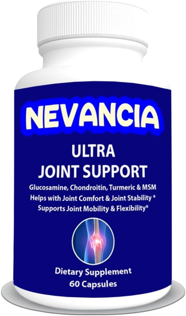 Ultra Joint Support - Glukosamin, Chondroitin, Turmeric, MSM, Boswellia, Bromelain, Metionin – Hjelper med felles komfort og stabilitet – Støtter felles fleksibilitet og mobilitet - 60 Kapsler