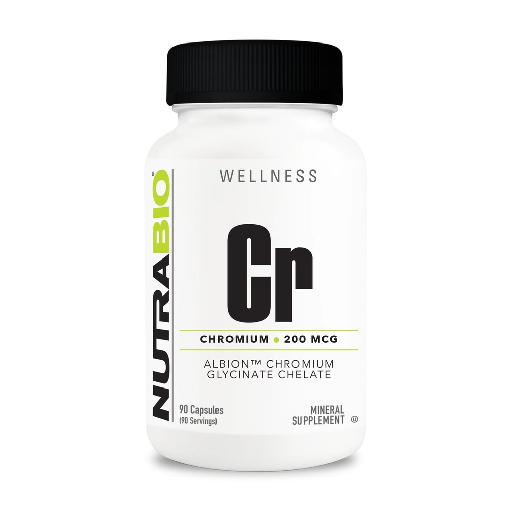 NutraBio Chelated Chromium GFT - 200 mg - 90 Grønnsaker Kapsler