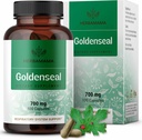 HERBAMAMA Goldenseal Root Capsules 700 mg - Respirasjonssystem & immun støtte med gyldne pulver Supplement - Vegan, ikke-GMO