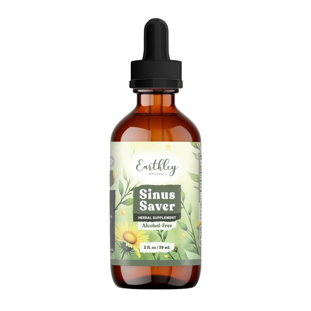 Earthley velvære Sinus Saver, Naturlig Remedy, Fri for Allergener, Parabener og Preservatives, Hjelper Boost vitamin C (2 oz, alkoholfri)