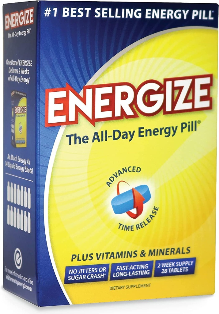 Energize kaffepiller - Raskvirkende energipiller - Sunn Focus Brain Supplement - Forbedret ytelse, varsling og klarhet - hele dagen Energi, Ingen Jitters, Ingen Crash - 28 Tid Frigitte tabletter