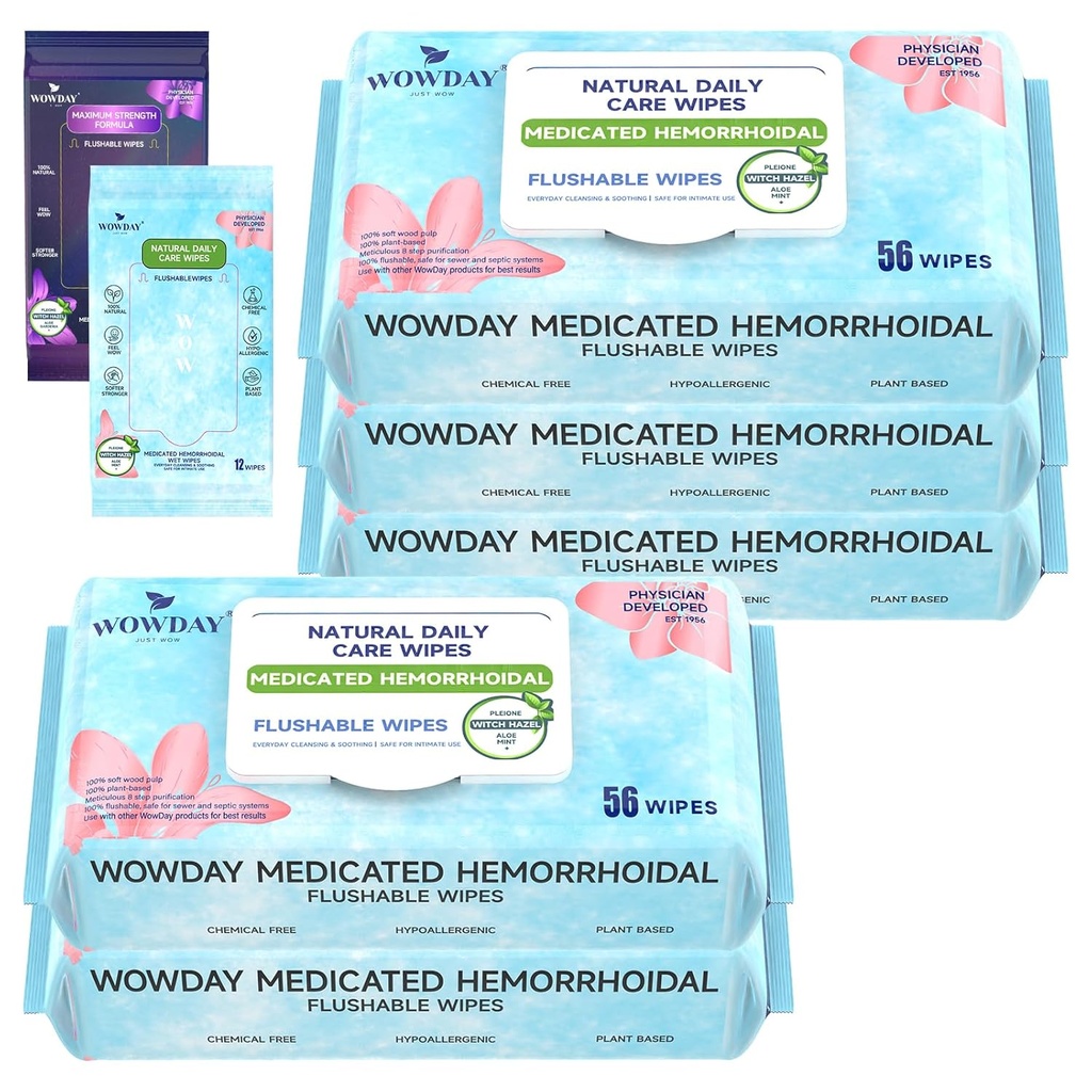 Flushable hemorroide Wipes Medisinert heks Hazel Wipes Ph balansert | 304 greve fragrance gratis voksen hemorroide behandling heks hazels tørke for rumpe lettelse suge