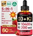Venture Pal 5-i-1 vitamin D30000 IU & K2 som MK-7 200mcg med magnesium, MCT olje, sink, sukkerfri vitamin D flytende |Maximum absorpsjon for bein, humør og immun helse - 2 FL OZ, 67 dager
