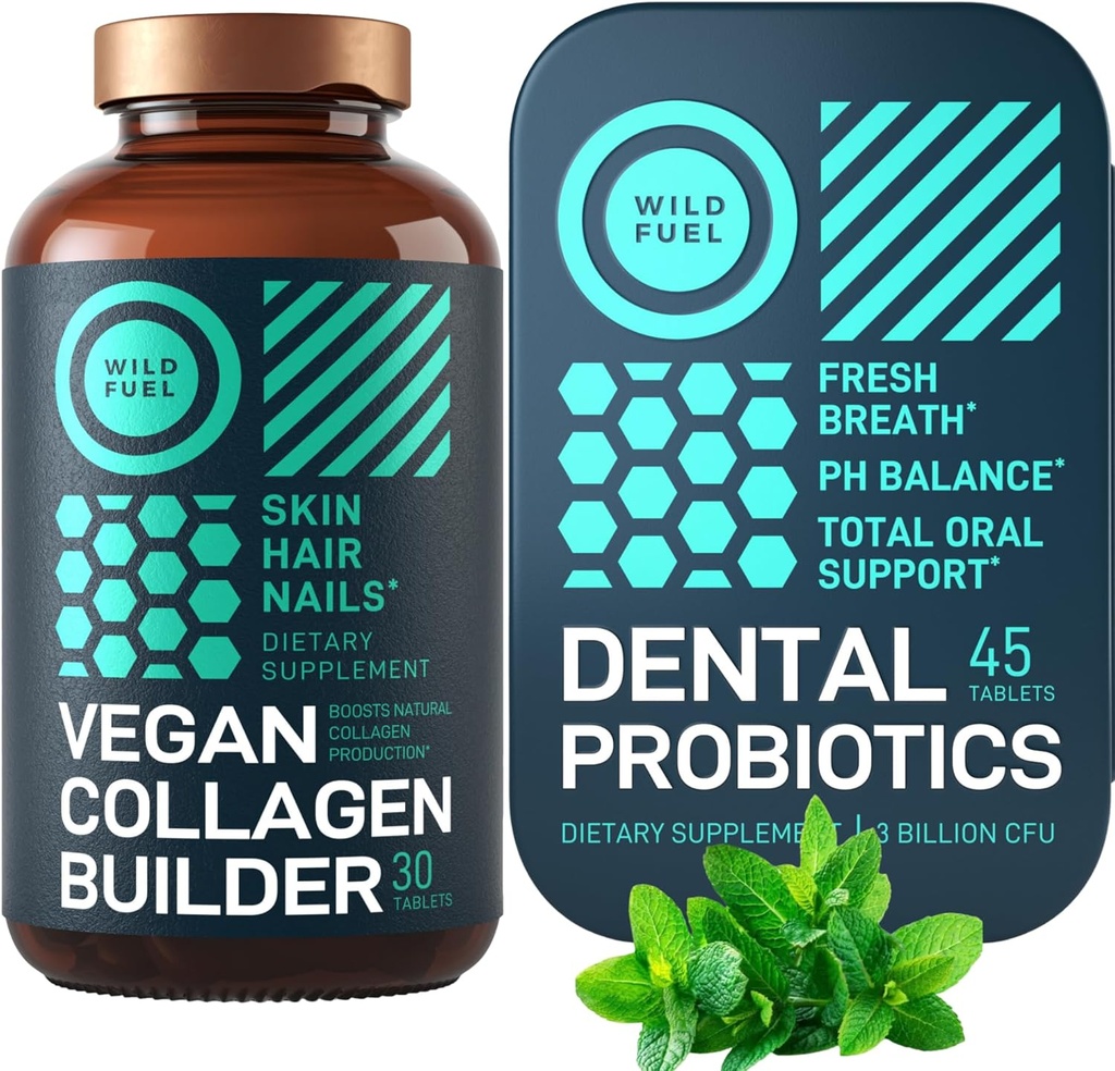 WILD FUEL Vegansk Collagen Builder og tannprobiotika for frisk pustebunn