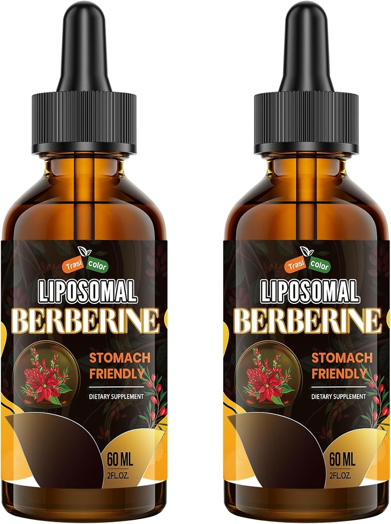 Berberin Supplement med Ceylon Cinnamon 3000mg - høy biotilgjengelighet Liposomal Berberin flytende dråper, Berberine HCL Complex Plus Turmeric Supplements, AMPK aktivator, egnet for kvinner,Men-120ml