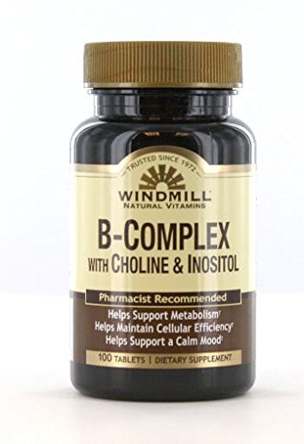 Windmill B-kompleks med Choline og Inositol-faner 100'S Windmill