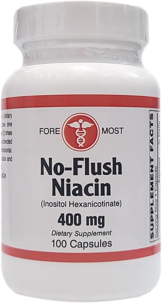 Holistisk helse No-Flush Niacin - 400 mg - 100 kapsler