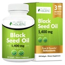 Svart Seed Oil Capsules 1400mg, 180 Softgels, 3 måneders forsyning - kaldt presset Nigella Sativa, rik på Omega 6, 9 & TQ, svart cuminfrøolje, immunstøtte, ledd og digestion