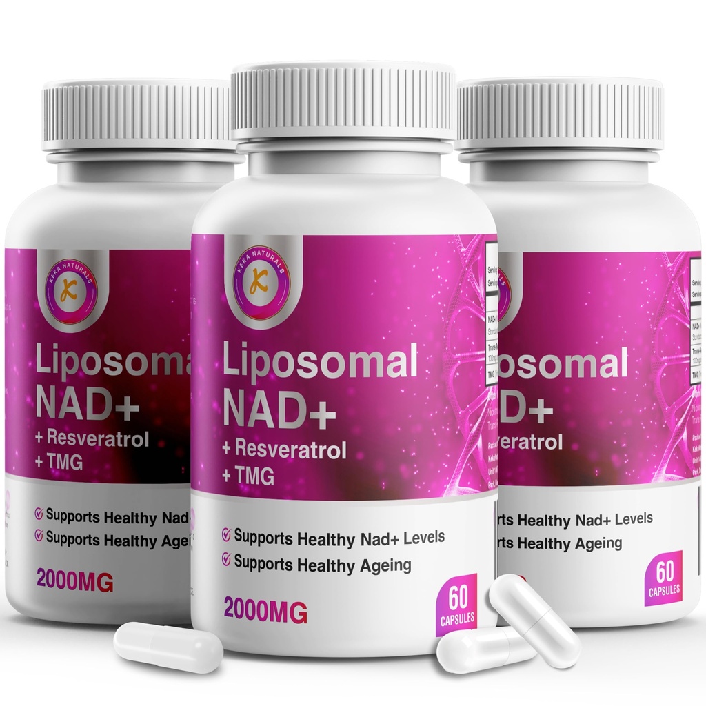ren NAD Resveratrol og TMG, 2000 mg, 3 i 1 avansert formel, immun- og energistøtte, hud og generelle helse, 60 kapsler