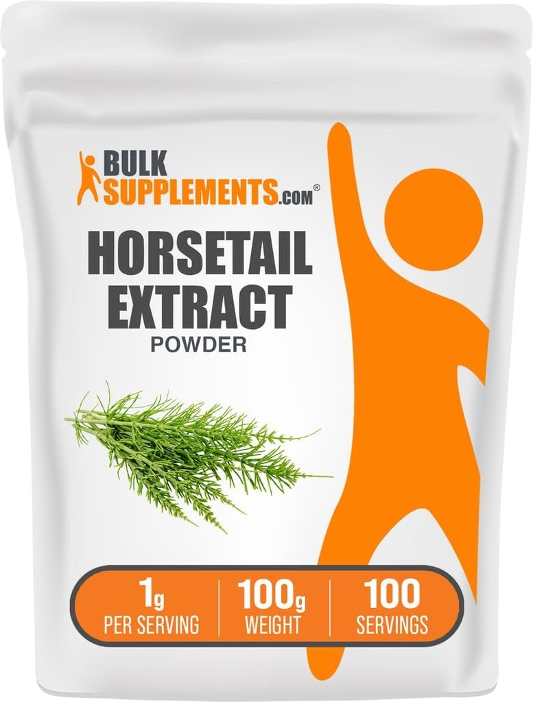 BulkSupplements.com hestehale ekstrakt pulver - hestehale urt - Silica kosttilskudd, Glutenfri, 1g per servering, 100g (3,5 oz) (pakke av 1)
