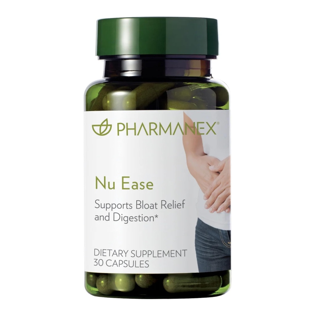 Nu Skin - Nu Ease Digestive Supplement | Bloating Relief, Diett Supplement | Naturlige Planteekstrakter, Ikke-Laxativ | Antioksidant Supplement, Gut Support | Supplement for kvinner (30 kapsler)