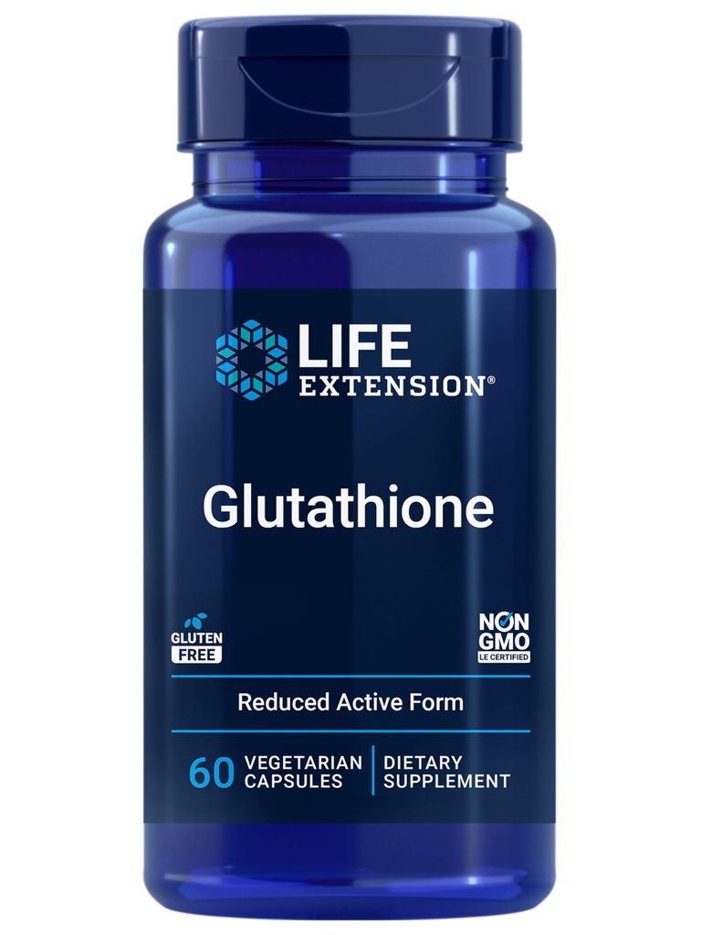 Livsforlengelse Glutation 500 mg – Glutationkapsler, Antioksidant Supplement, Oxidativ Stress, Aktiv Redusert Form – Glutenfri, Ikke-GMO, Vegetarisk – 60 Kapsler