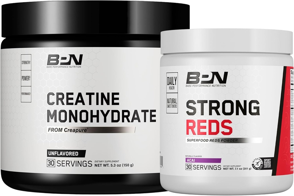 BARE PERFORMANCE NUTRITION BPN Kreatin Monohydrat & Sterk Røde Bundle