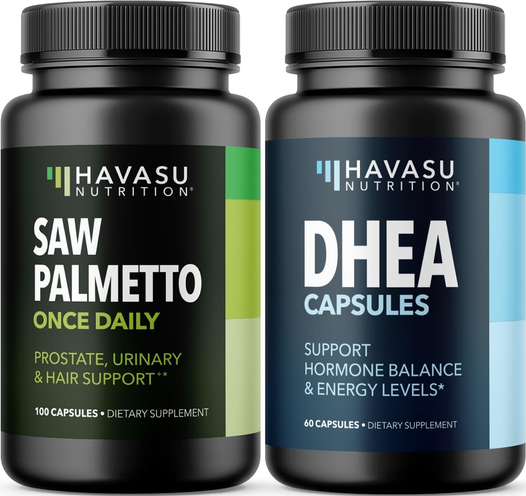 HAVASU NUTRITION DHEA 50mg Supplement (60 Serveringer) & så Palmetto kapsler (100 Serveringer)