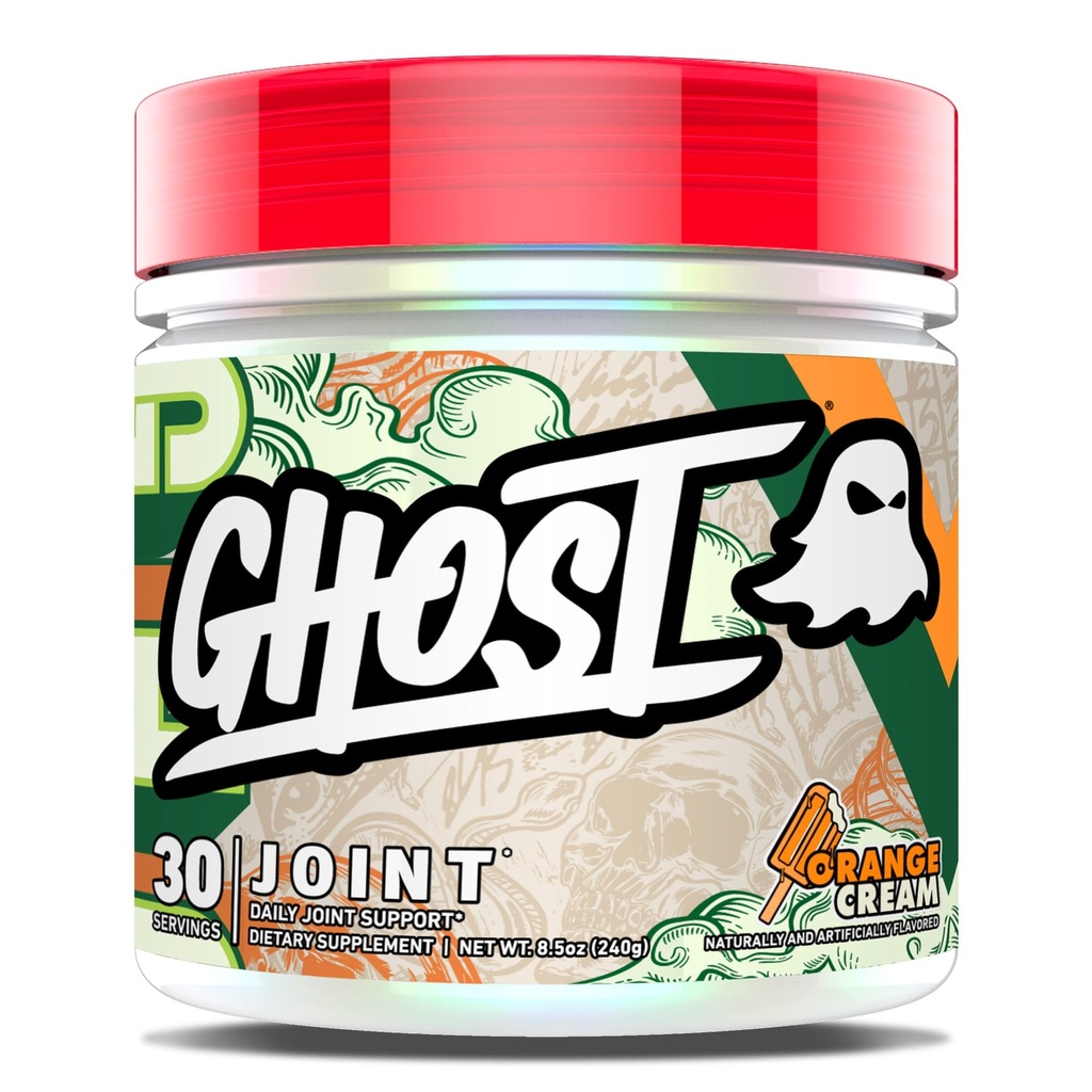 GHOST Joint Supplement, Orange Cream (30 Serveringer) - Daglig felles vedlikeholdssupplement for menn og kvinner - Glukosamine HCL, Chondroitin Sulfate & Curcumin - Cartilage, Bein og felles støtte