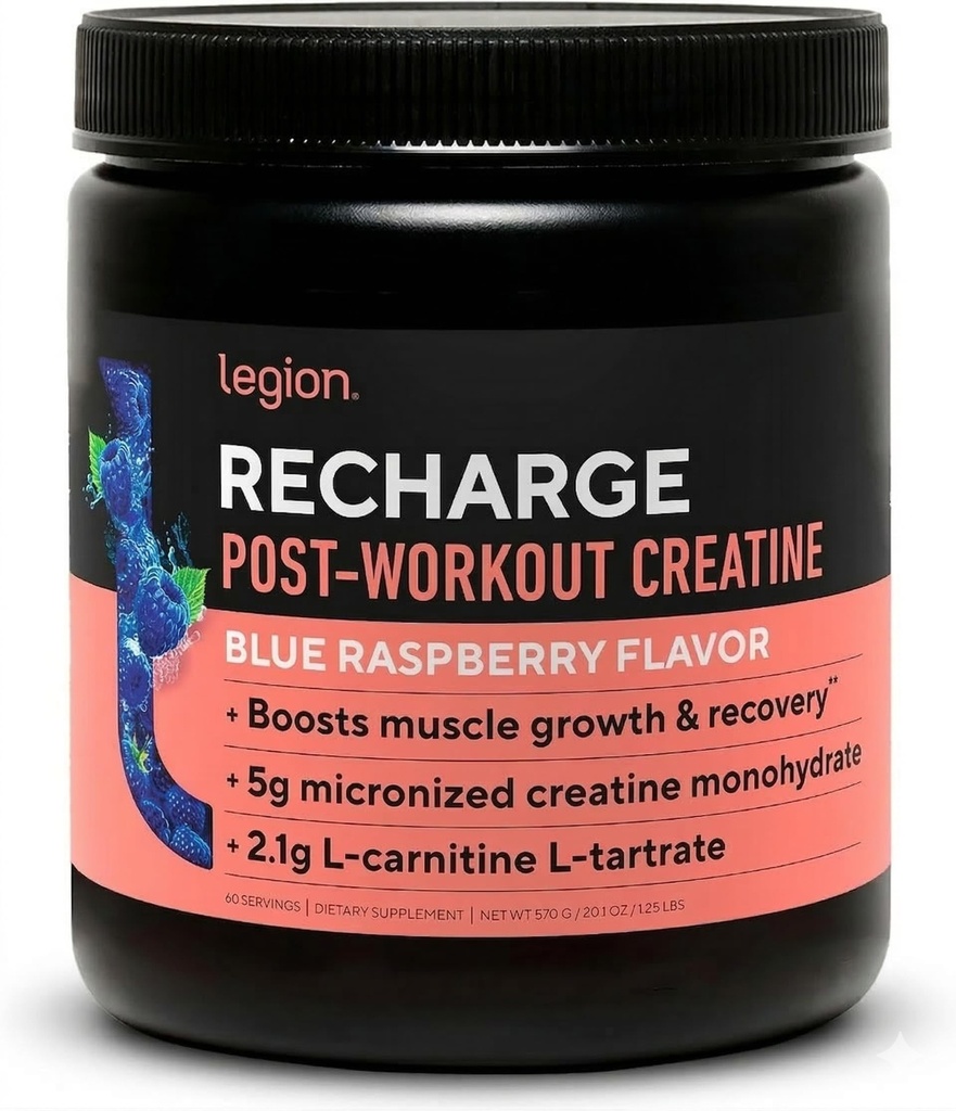 LEGION Recharge Post Workout Supplement - Alle naturlige muskelbyggere og gjenopprette drikke med mikronisert kreatinmonohydrat naturlig søtet og flavored (Uslavored, 30 servering (pakke av 1)